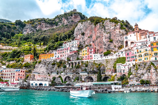 colorful cliffside village on the Amalfi Coast