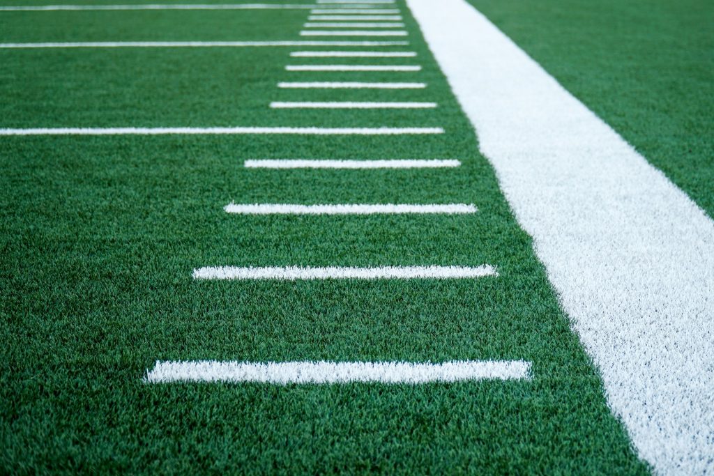 football grass with white lines