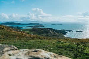 Street view of the coast in Ring of Kerry, Ireland