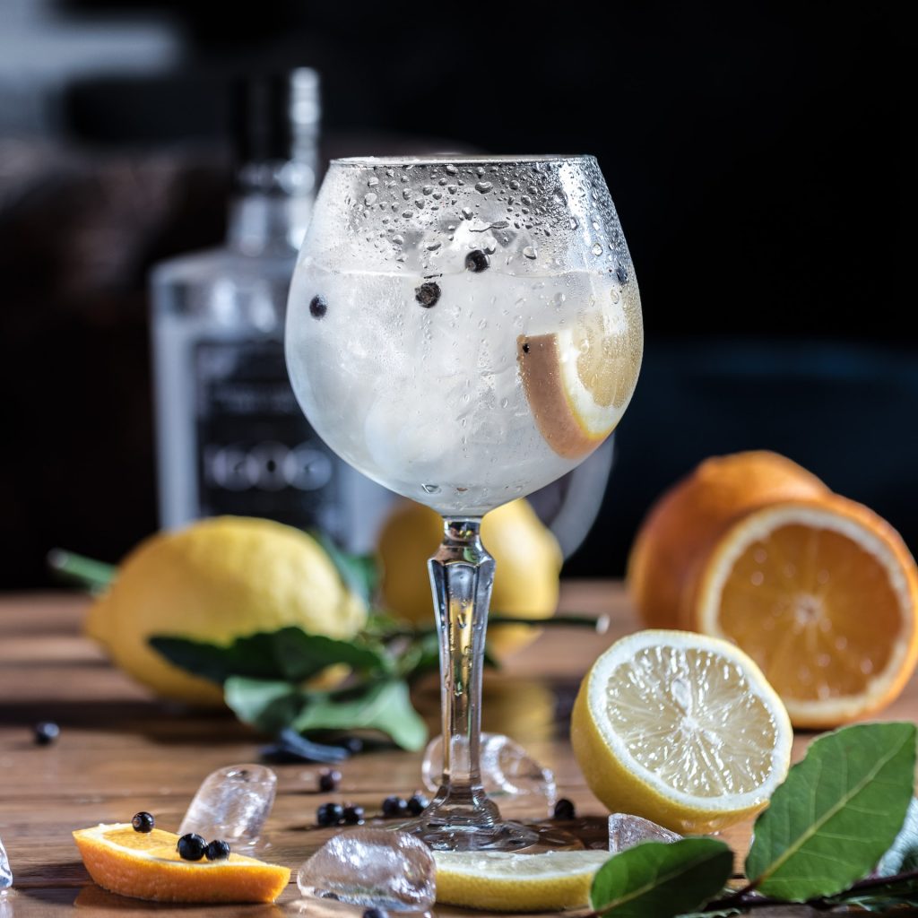 Gin in clear glass