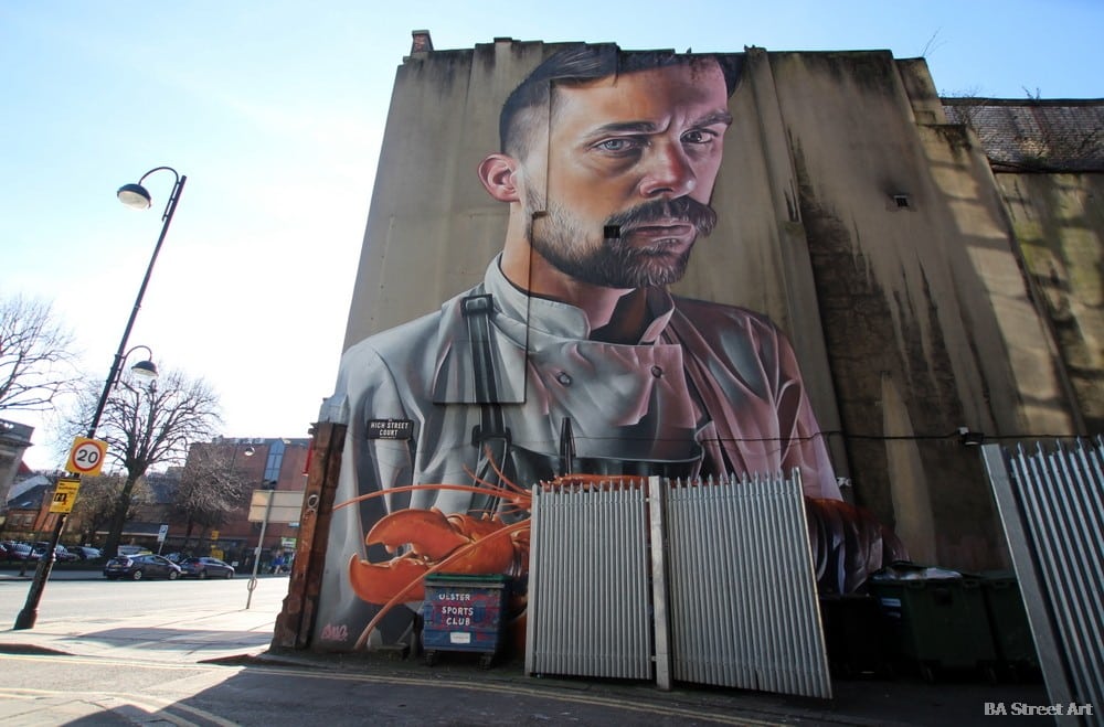 belfast street art tour smug one mural belfast lobster pot street art graffiti 3d realism portrait cathedral quarter buenosairesstreetart.com