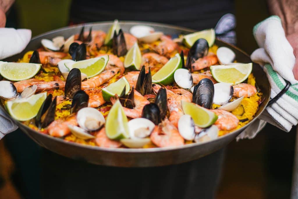 Traditional paella from Spain