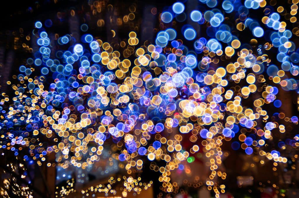 Bokeh christmas lights in Strasbourg France