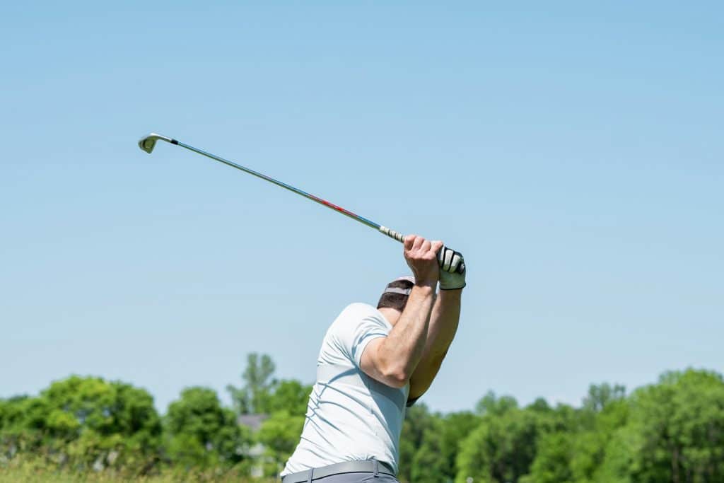 Golfer on their backswing
