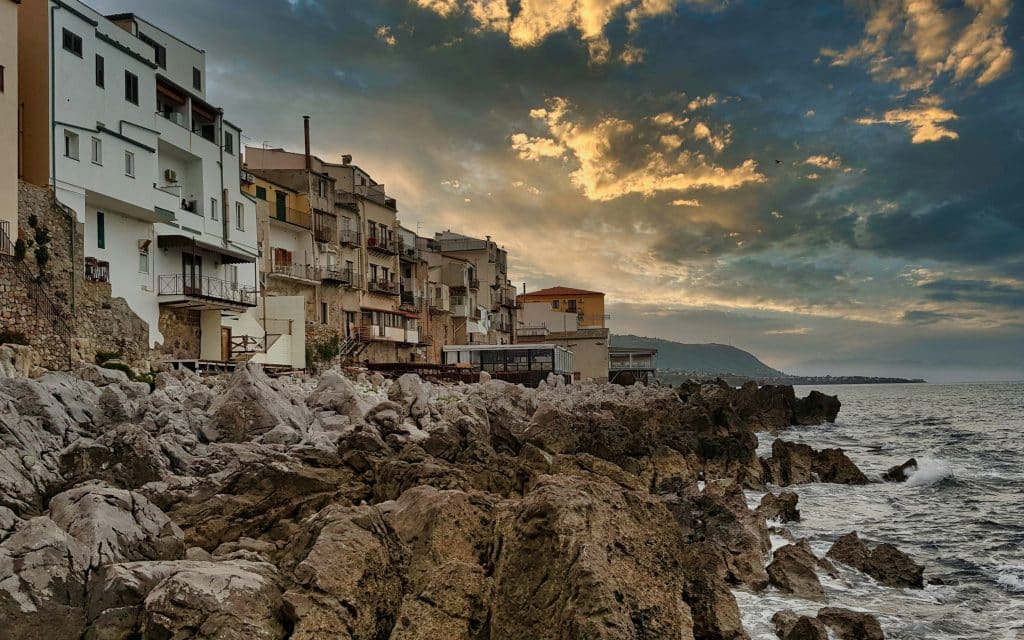 Coastline of Sicily, Italy with beautiful skyline