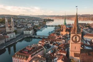 Sunrise in Zürich, Switzerland